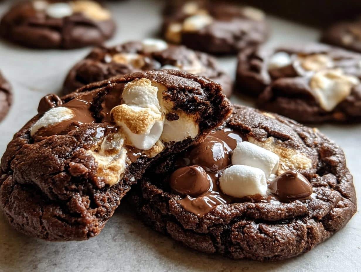 Chocolate Marshmallow Swirl Cookies: 15 Min Magic - Chocolate Marshmallow Swirl Cookies - additional detail