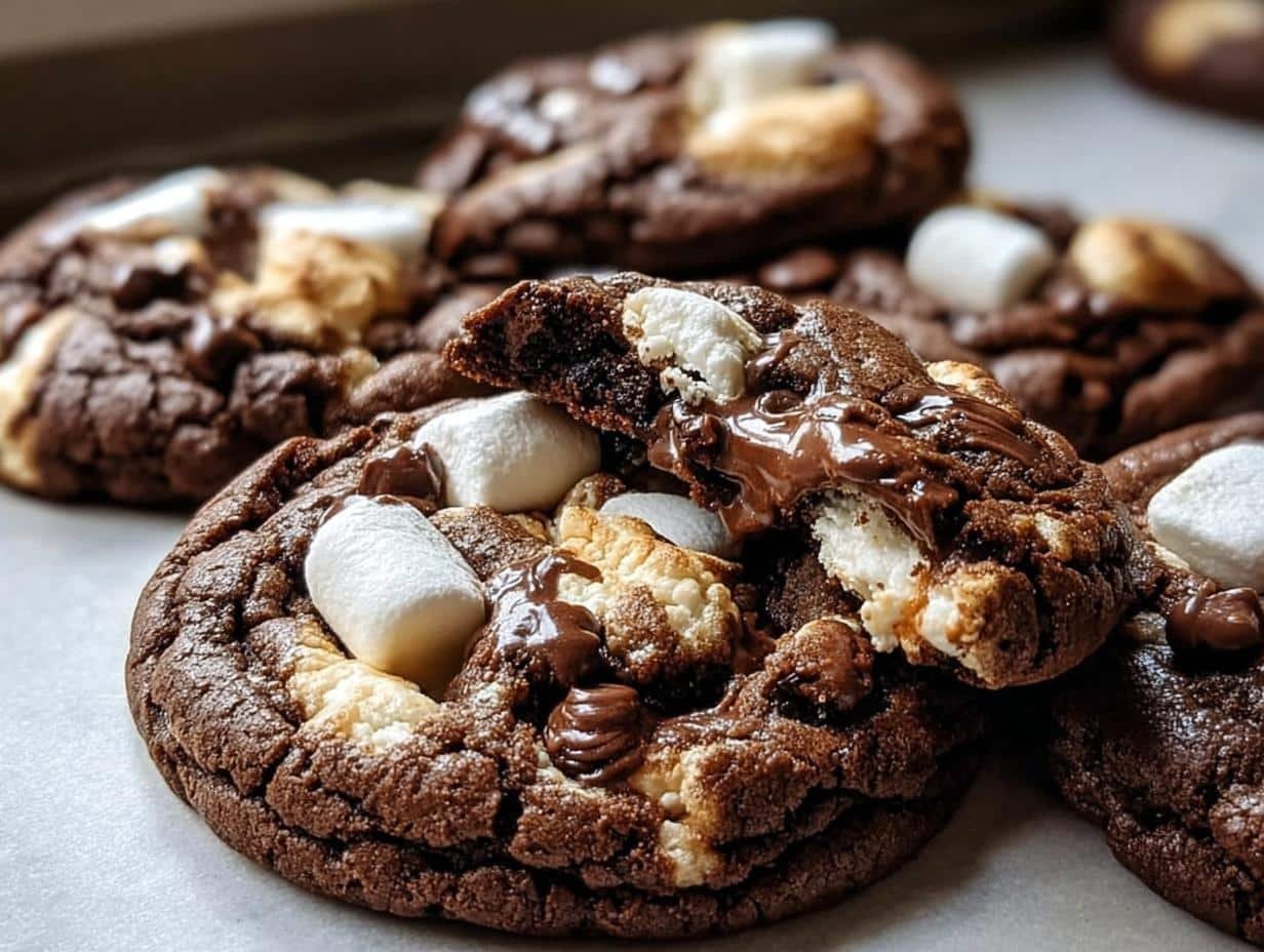 Chocolate Marshmallow Swirl Cookies