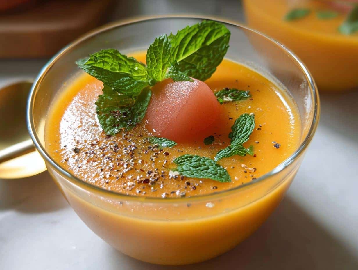 Cold Melon Soup Basil: 15 Min Refreshing Treat - Cold Melon Soup Basil - additional detail