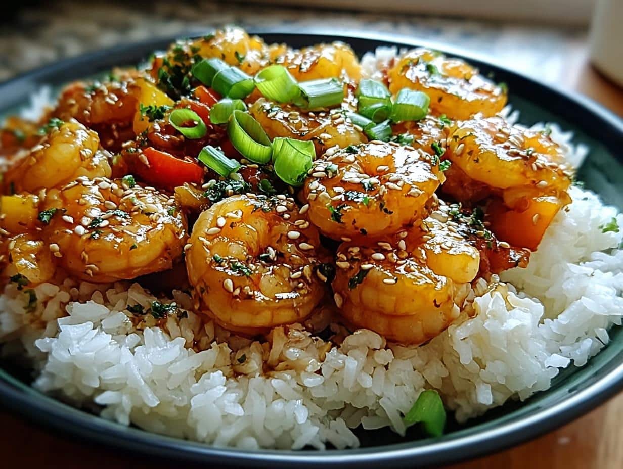 Honey Garlic Shrimp Rice