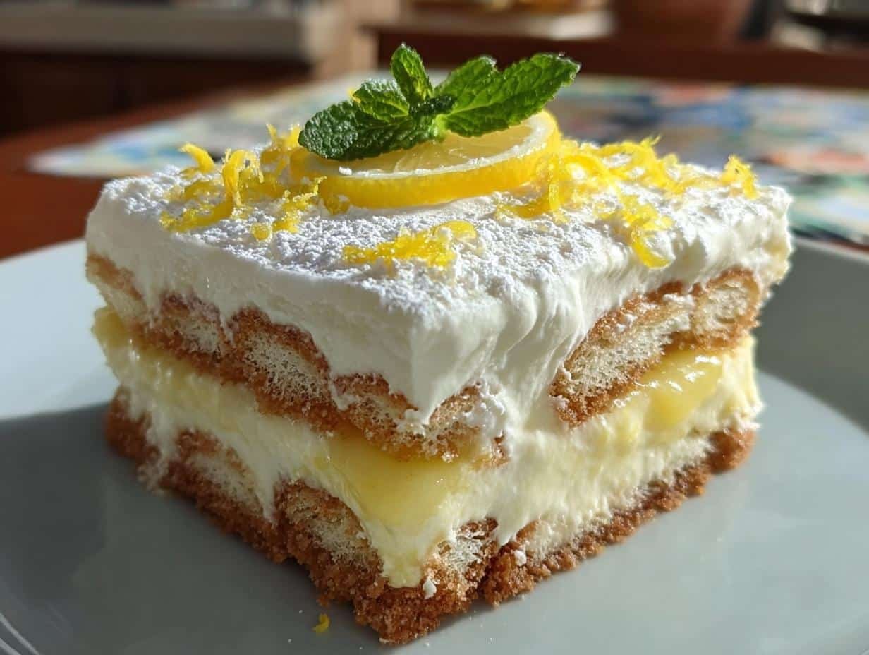 Lemon Limoncello Tiramisu: Easy Refreshing 1-Dish Dessert - Lemon Limoncello Tiramisu Refreshing - additional detail