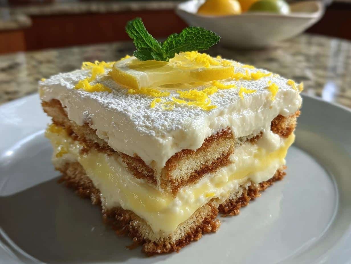 Lemon Limoncello Tiramisu: Easy Refreshing 1-Dish Dessert - Lemon Limoncello Tiramisu Refreshing - additional detail