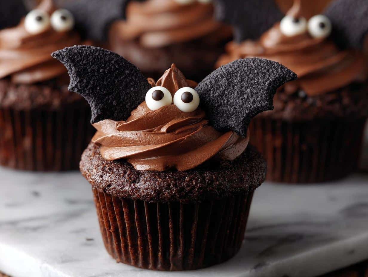 Bat Cupcakes: Scary Good Halloween Treat - Bat Cupcakes - additional detail
