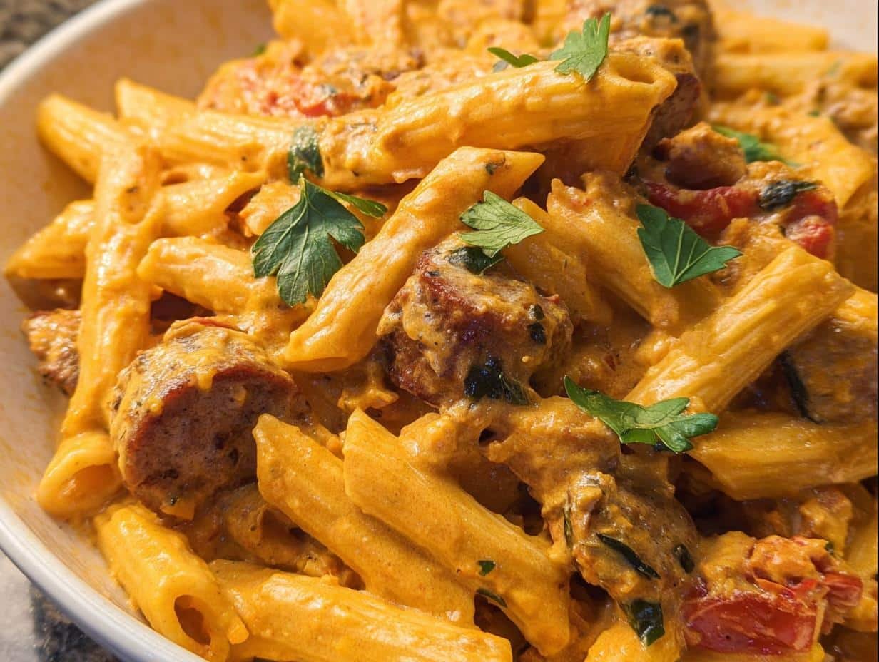 Amazing Bratwurst Pasta Spicy Cream in 40 Min - Bratwurst Pasta Spicy Cream - additional detail