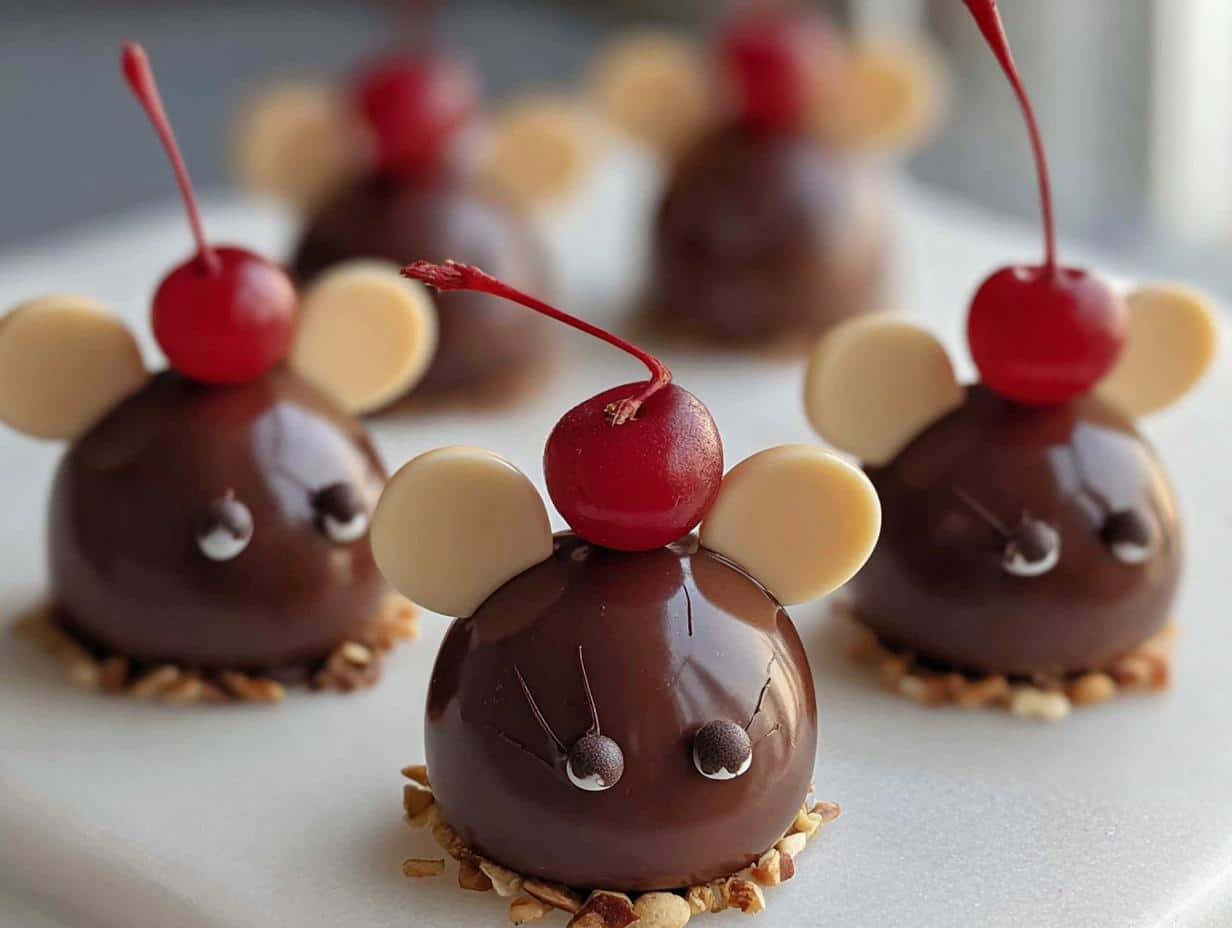 Chocolate Cherry Mice: Easy 1 Bowl Joy - Chocolate Cherry Mice - additional detail