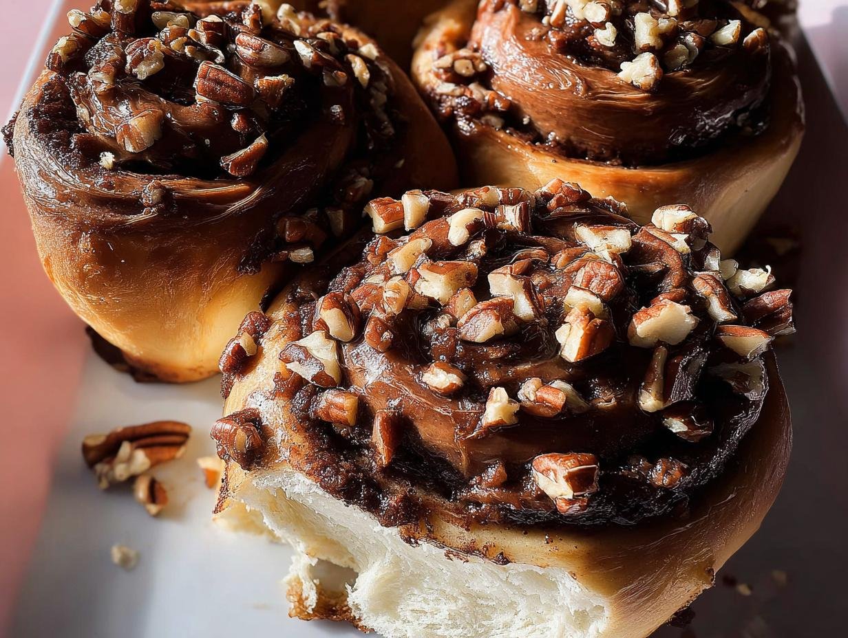 Chocolate Pecan Cinnamon Rolls