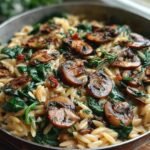 Creamy Spinach Mushroom Orzo