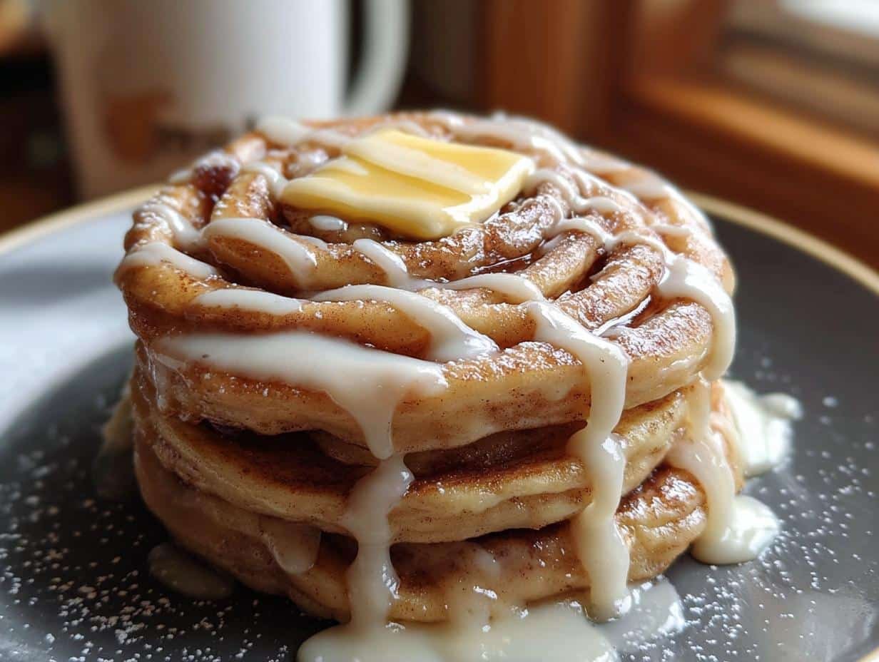 Fluffy Cinnamon Roll Pancakes