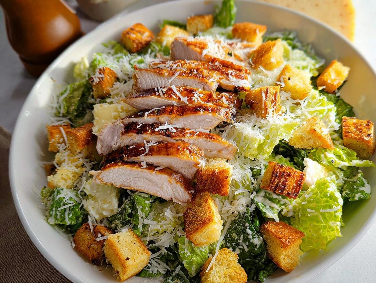 Grilled Chicken Caesar Salad: Divine 2-Ingredient Dressing - Grilled Chicken Caesar Salad - additional detail