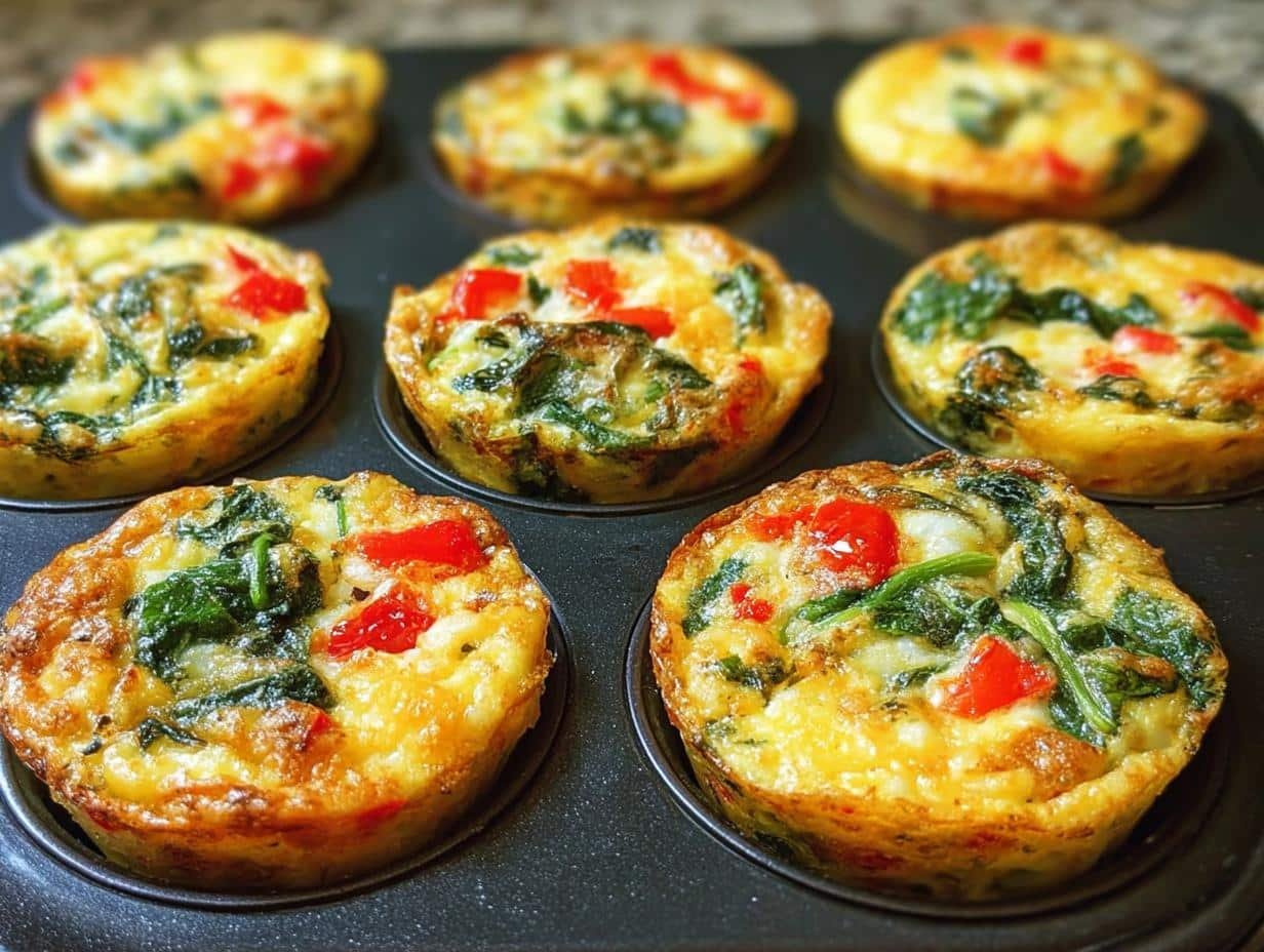 Mini Crustless Quiches For