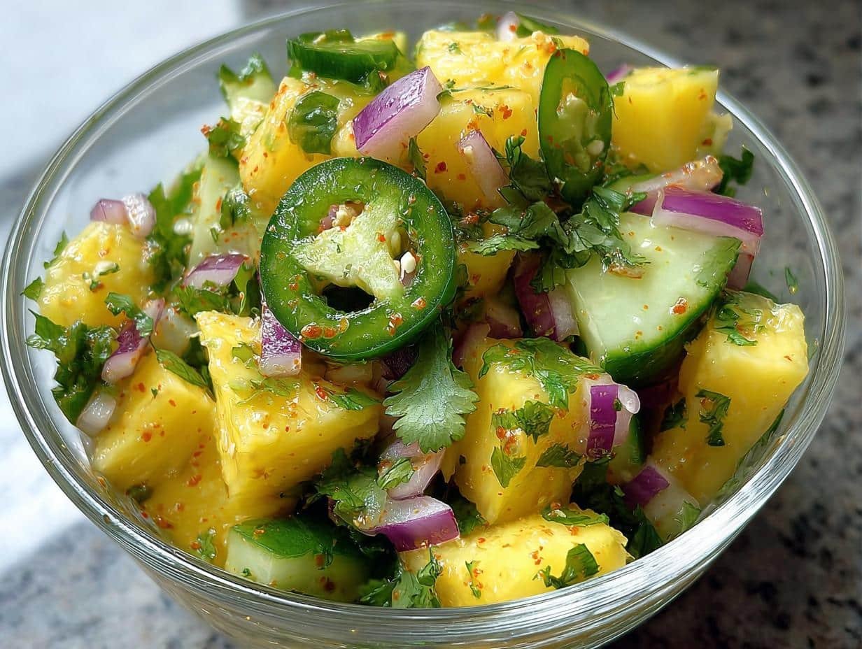 Pineapple Cucumber Salad: 15 Min Refreshing Treat - Pineapple Cucumber Salad - additional detail