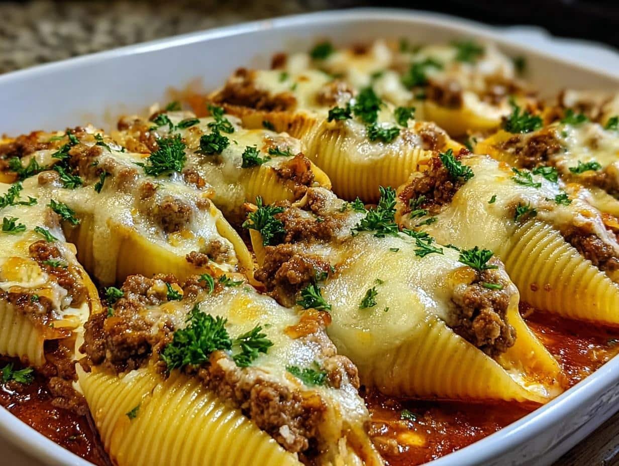 Beef Stuffed Shells Creamy