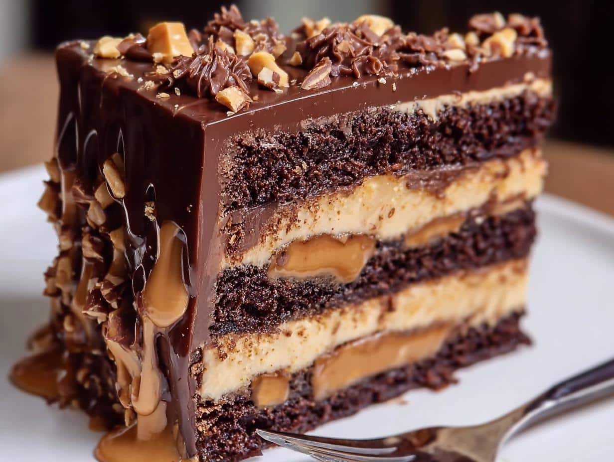 Incredible Chocolate Snickers Cake 2 Ways - Chocolate Snickers Cake Incredible - additional detail
