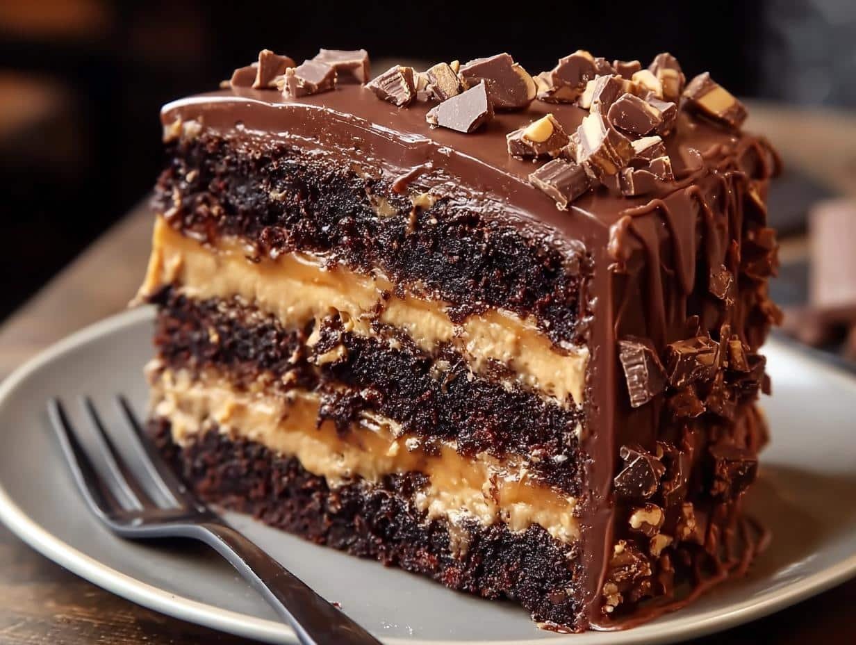Chocolate Snickers Cake Incredible