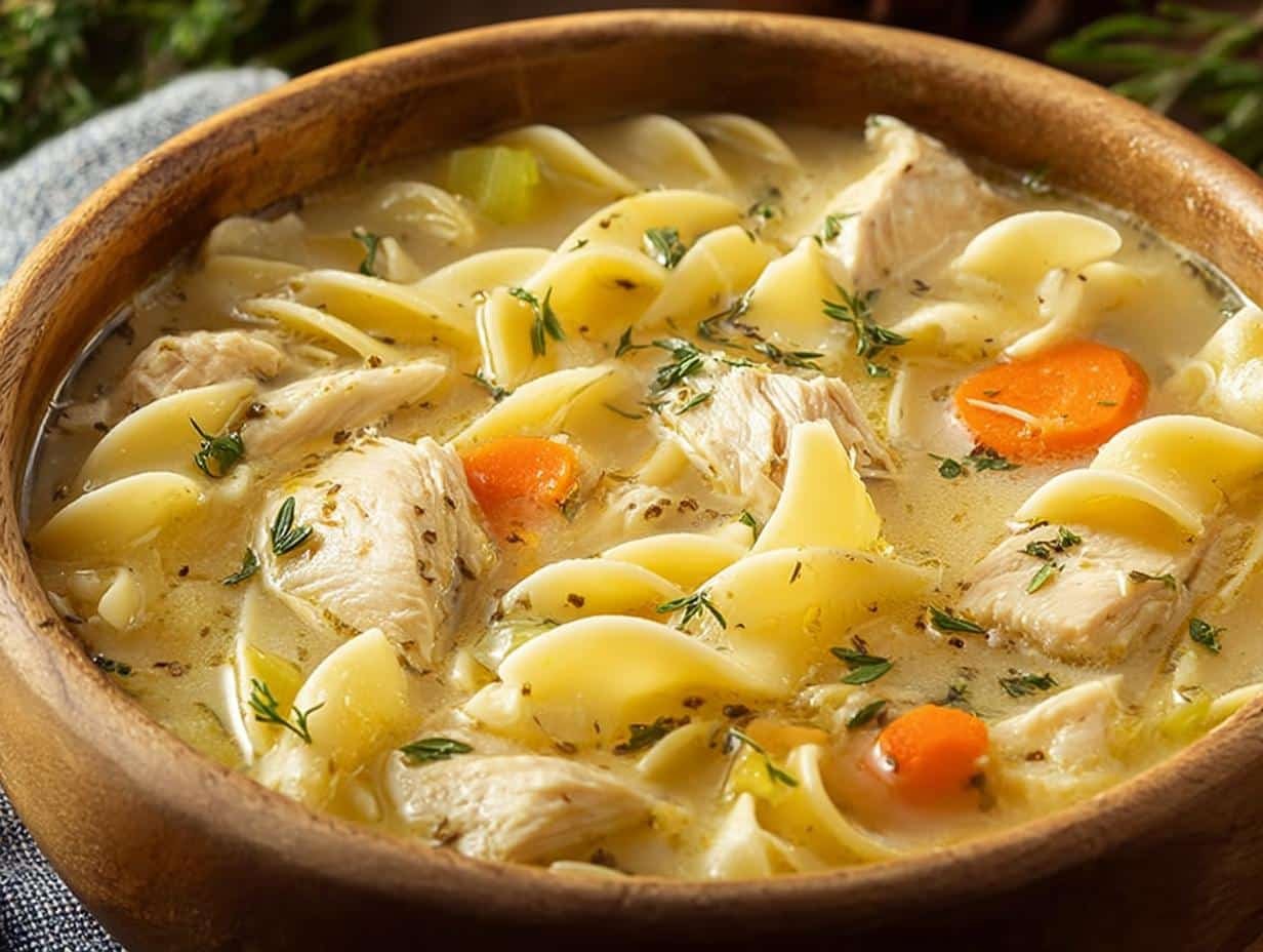 Creamy Chicken Noodle Soup: 1 Bowl Bliss - Creamy Chicken Noodle Soup - additional detail
