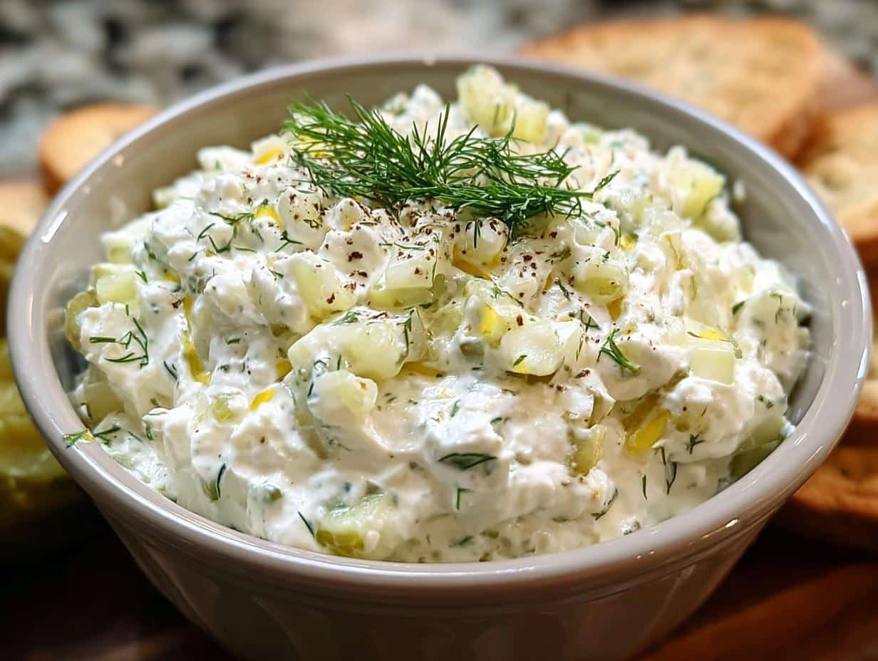 Dill Pickle Cottage Cheese: Amazing 1-Step Dip - Dill Pickle Cottage Cheese - additional detail