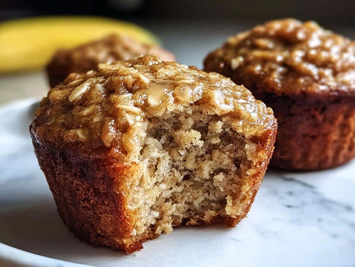 Healthy Banana Oatmeal Muffins