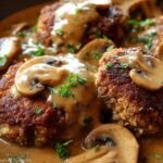 Mushroom Gravy Smothered Rissoles