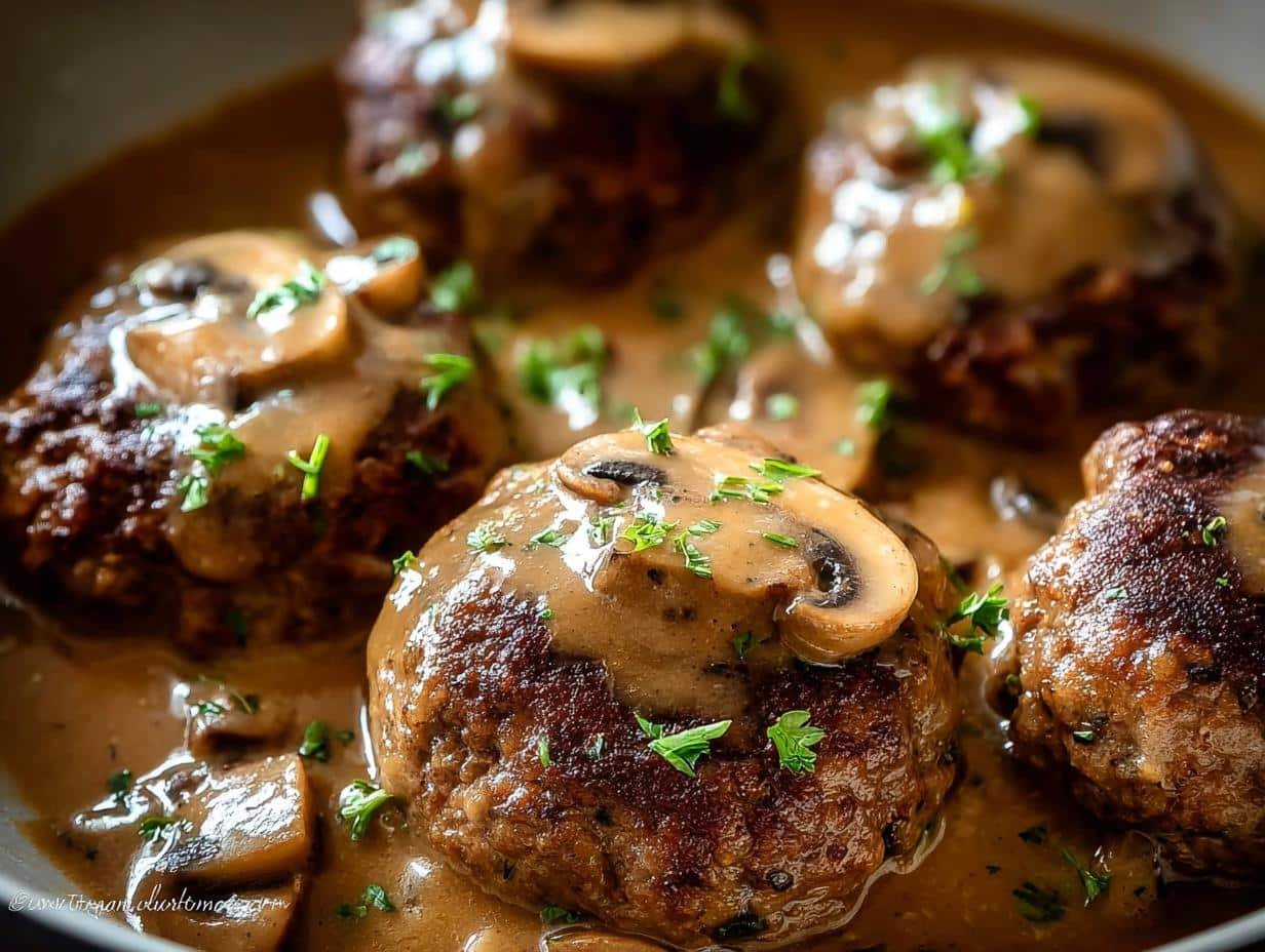 Mushroom Gravy Rissoles: Ultimate Comfort Food - Mushroom Gravy Smothered Rissoles - additional detail