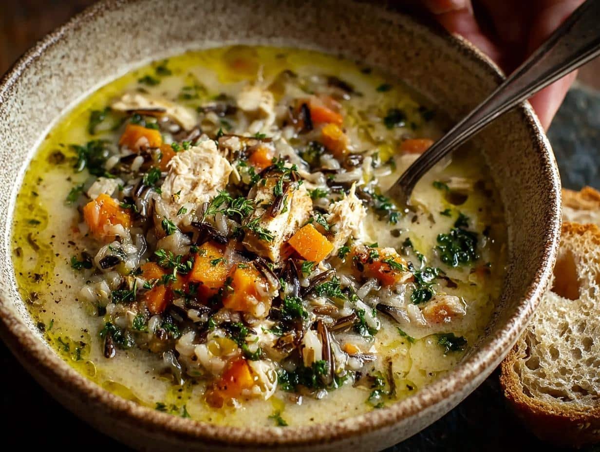 Turkey Wild Rice Soup: Warm Cozy Comfort - Turkey Wild Rice Soup - additional detail
