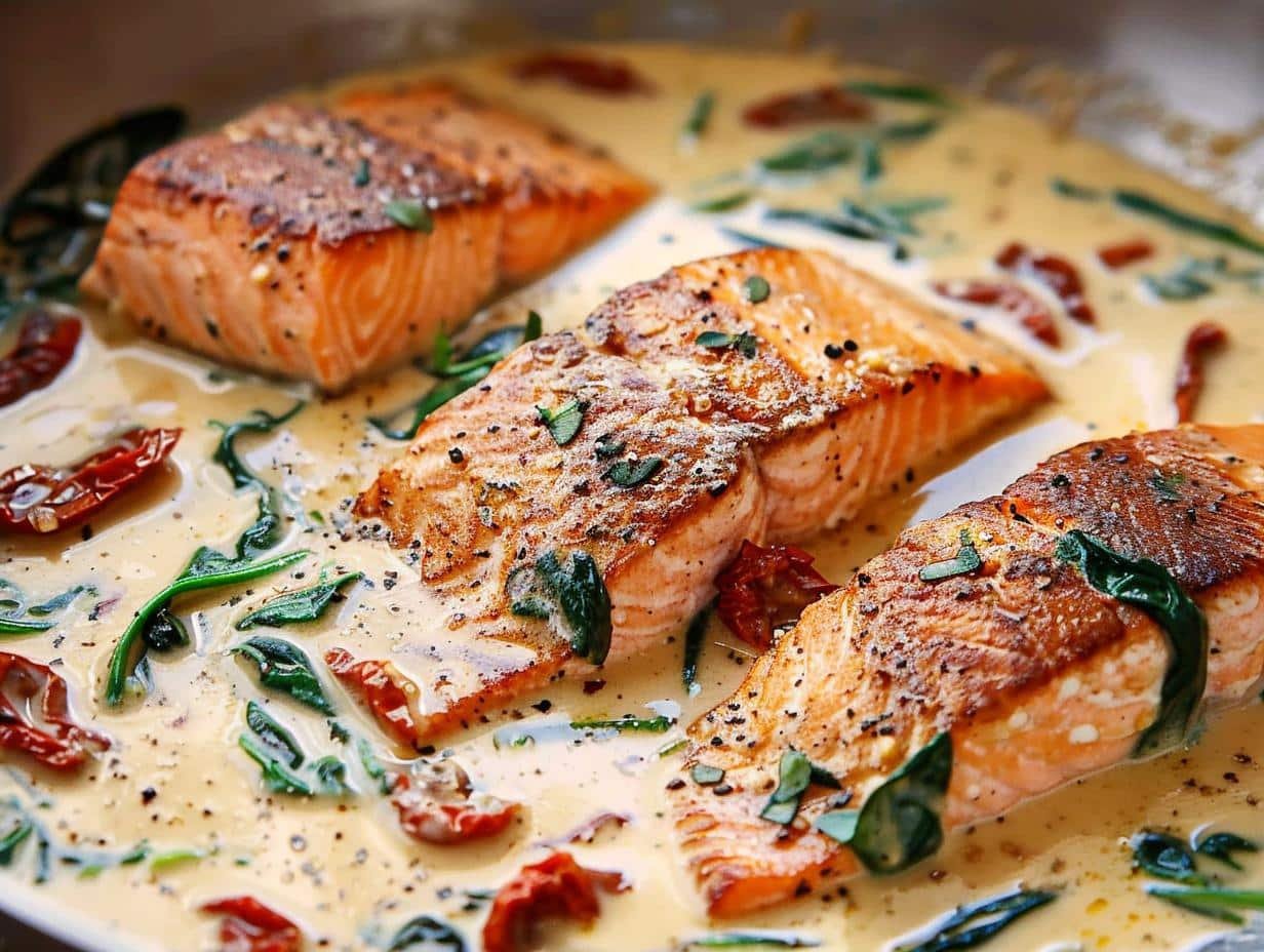 Tuscan Salmon Parmesan Cream: A 5-star Dream - Tuscan Salmon Parmesan Cream - additional detail