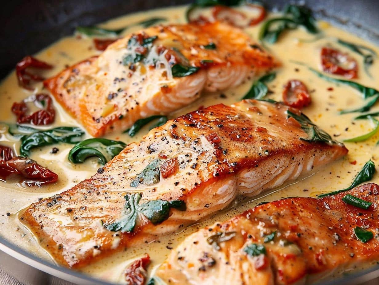 Tuscan Salmon Parmesan Cream: A 5-star Dream - Tuscan Salmon Parmesan Cream - additional detail