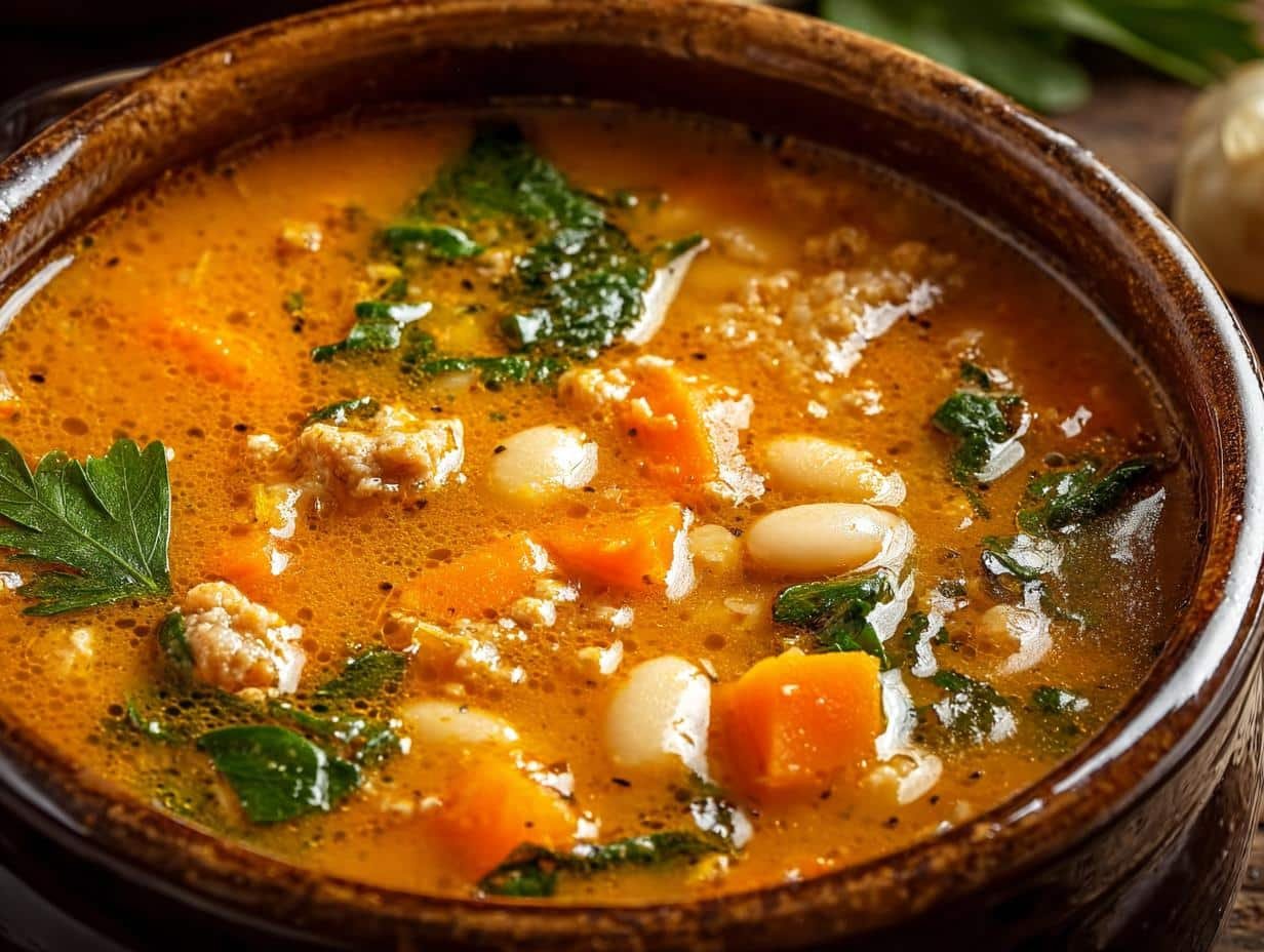 Tuscan White Bean Soup: 1 pot, amazing comfort - Tuscan White Bean Soup - additional detail