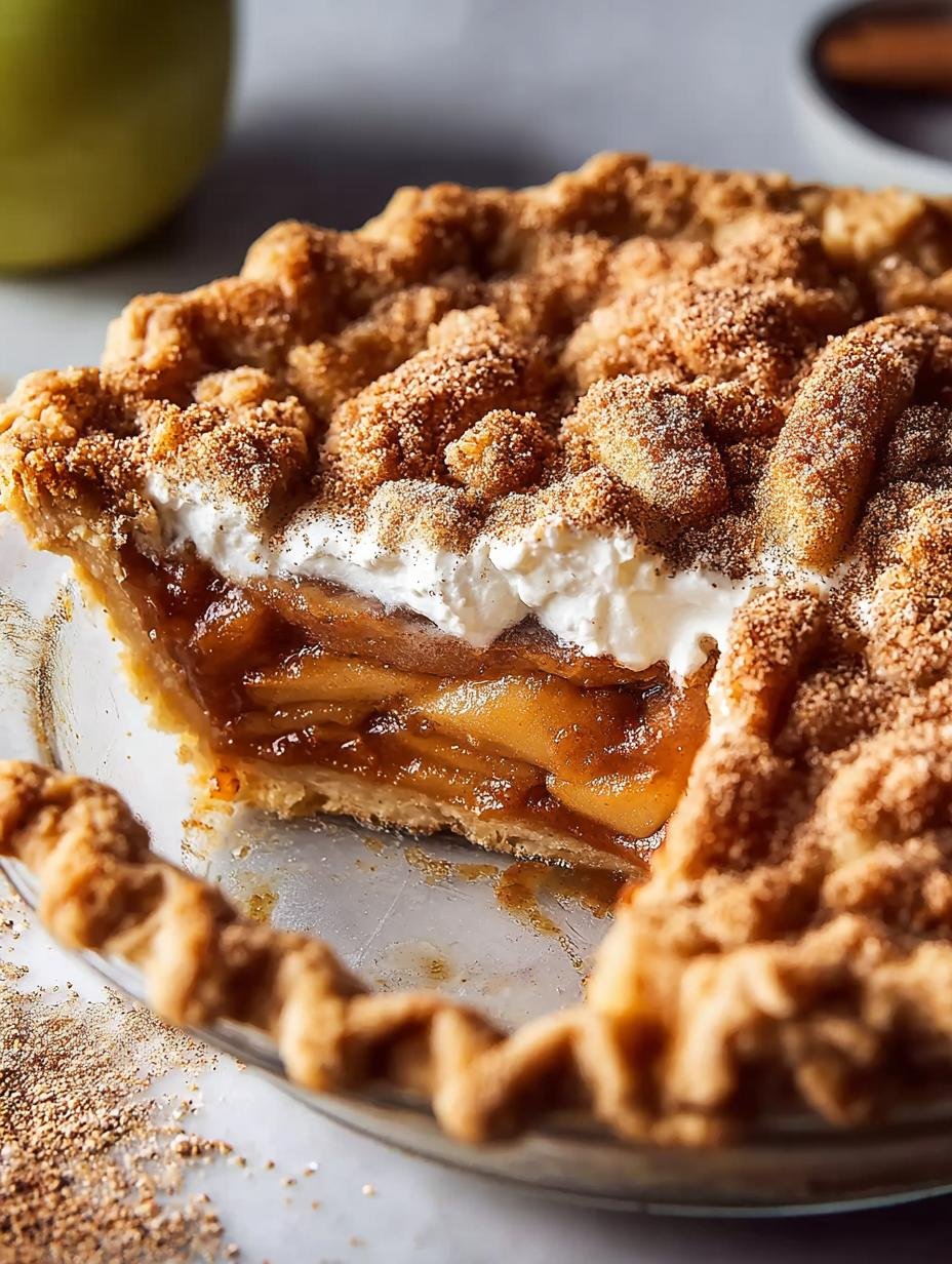 Apple Butter Pie with Biscoff Cookie Crust: Irresistible Delight - main visual representation of a slice of Apple Butter Pie with a golden crust and creamy filling