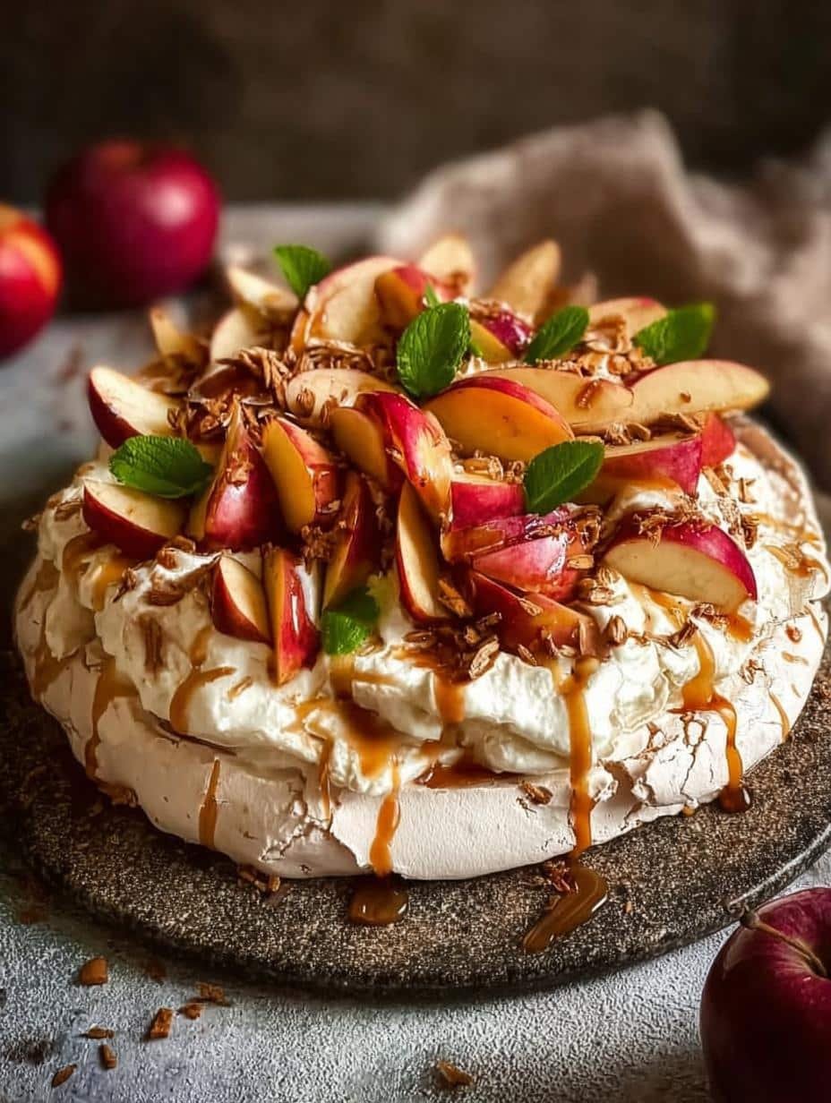 Autumn Pavlova with Apples