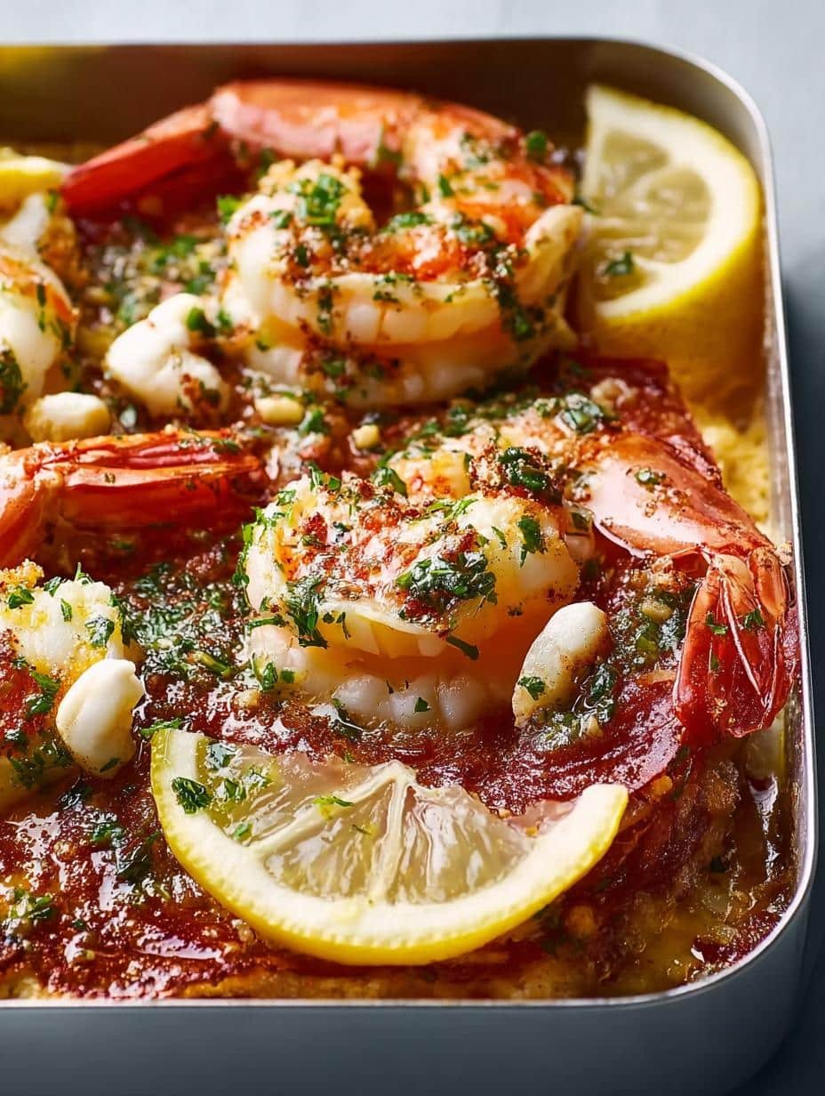 Baked Prawns with Lemon: 5 Incredible Ways to Enjoy - main visual representation of perfectly cooked prawns with lemon and herbs