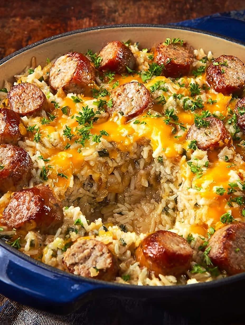 Cheesy Sausage Rice