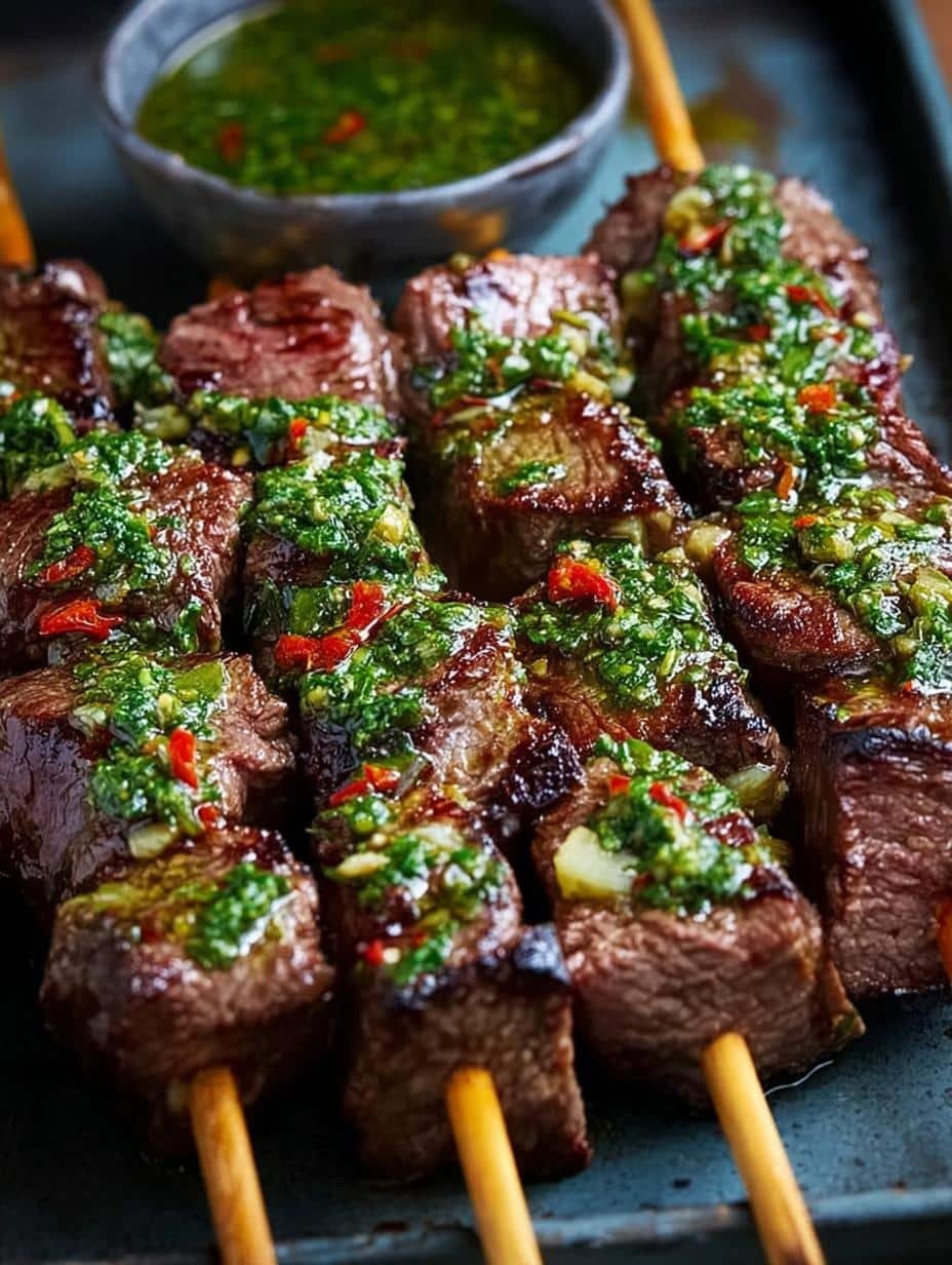 Chimichurri Steak Skewers