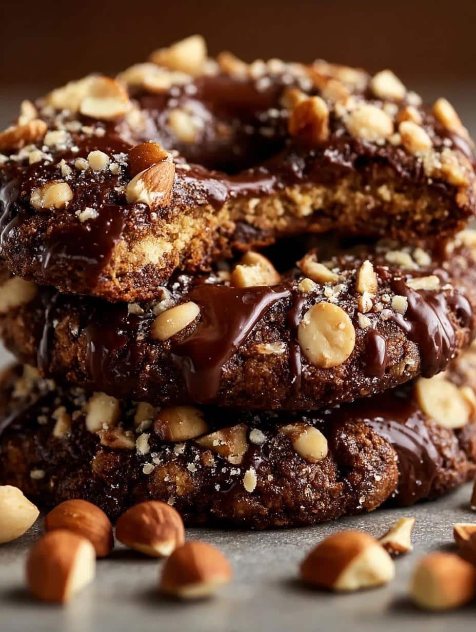 Delicious Chocolate Hazelnut Crunch Cookies cooling on a wire rack