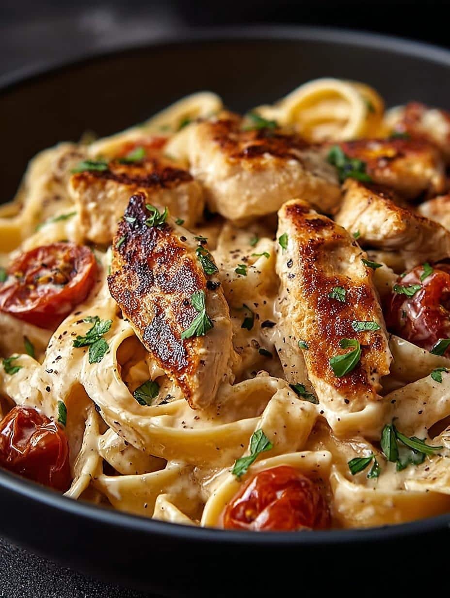 Creamy Cajun Chicken Pasta: 1 Amazing Dinner Fix - Close-up of Creamy Cajun Chicken Pasta in a bowl, garnished with fresh herbs
