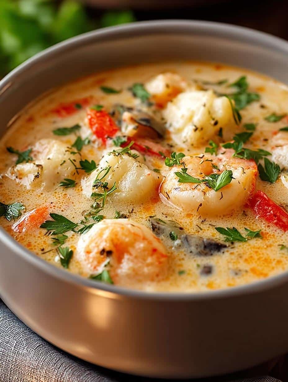 Incredible Creamy Seafood Chowder in 50 Minutes - Creamy Seafood Chowder Incredible - main visual representation