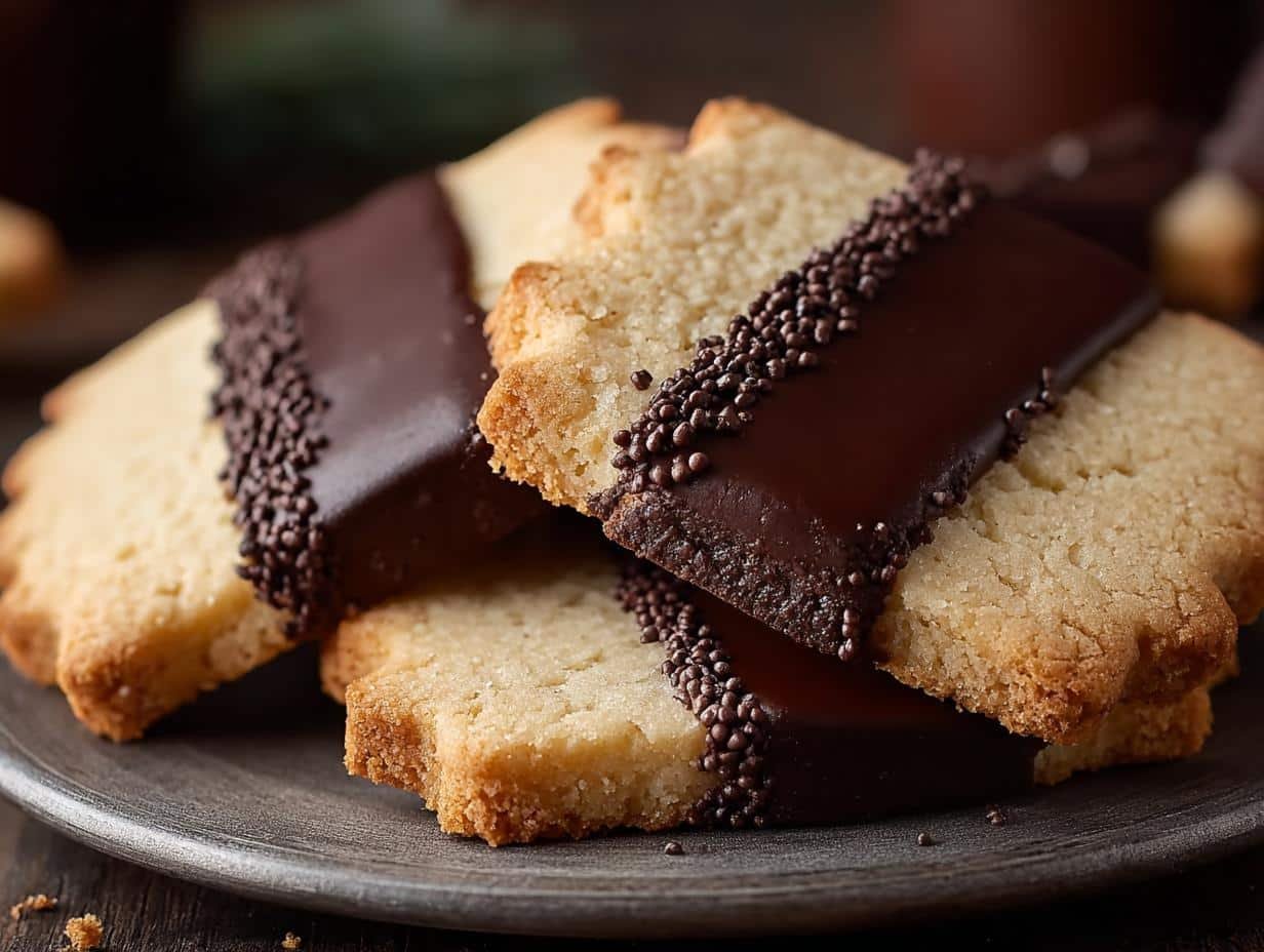 Easiest Chocolate Dipped Shortbread