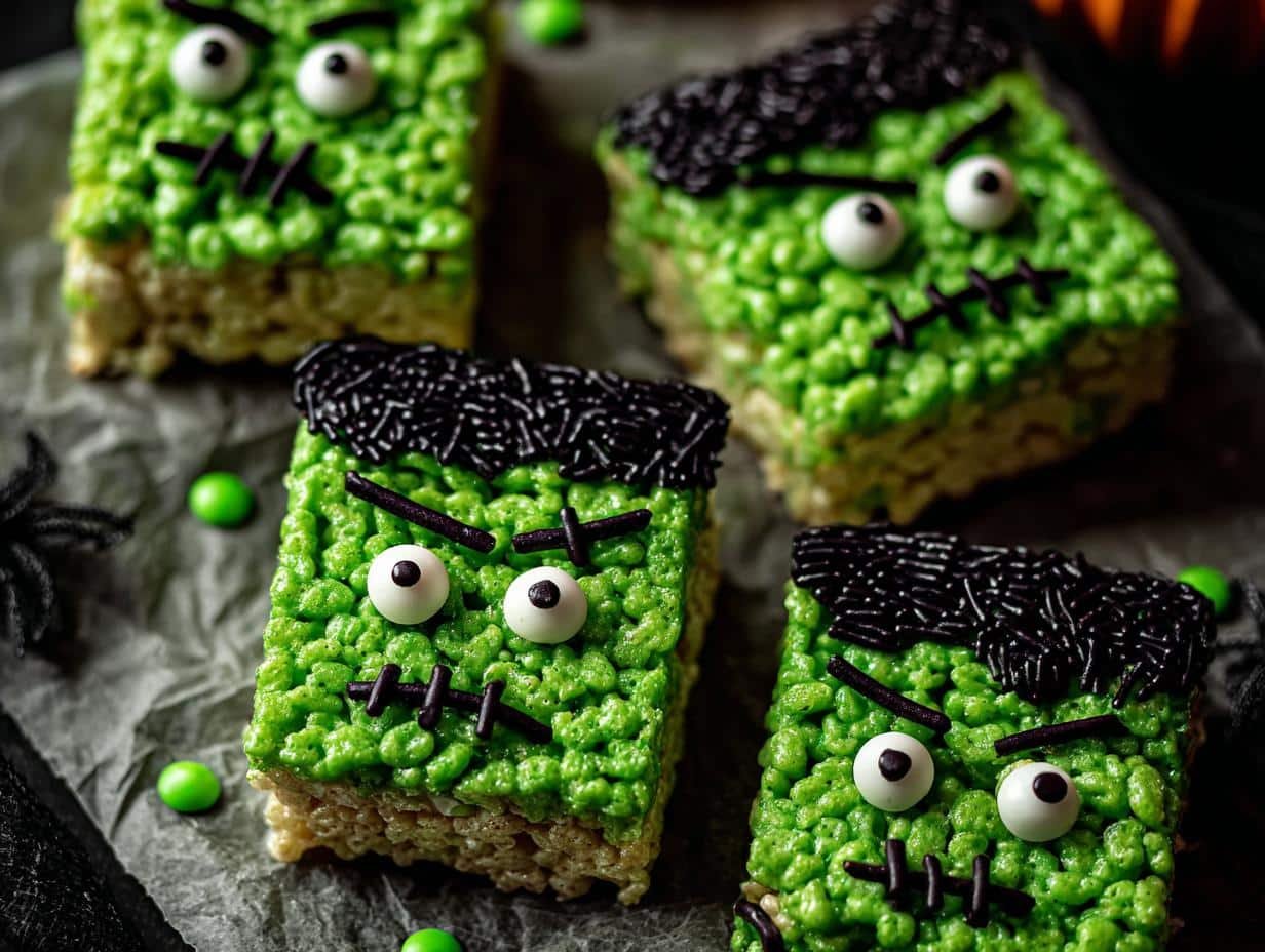 Frankenstein Halloween Rice Krispie