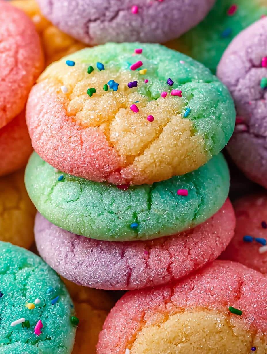 Close-up of a hand holding a perfectly baked Jello Sugar Cookie Incredible, showing its soft interior and sugar-coated exterior