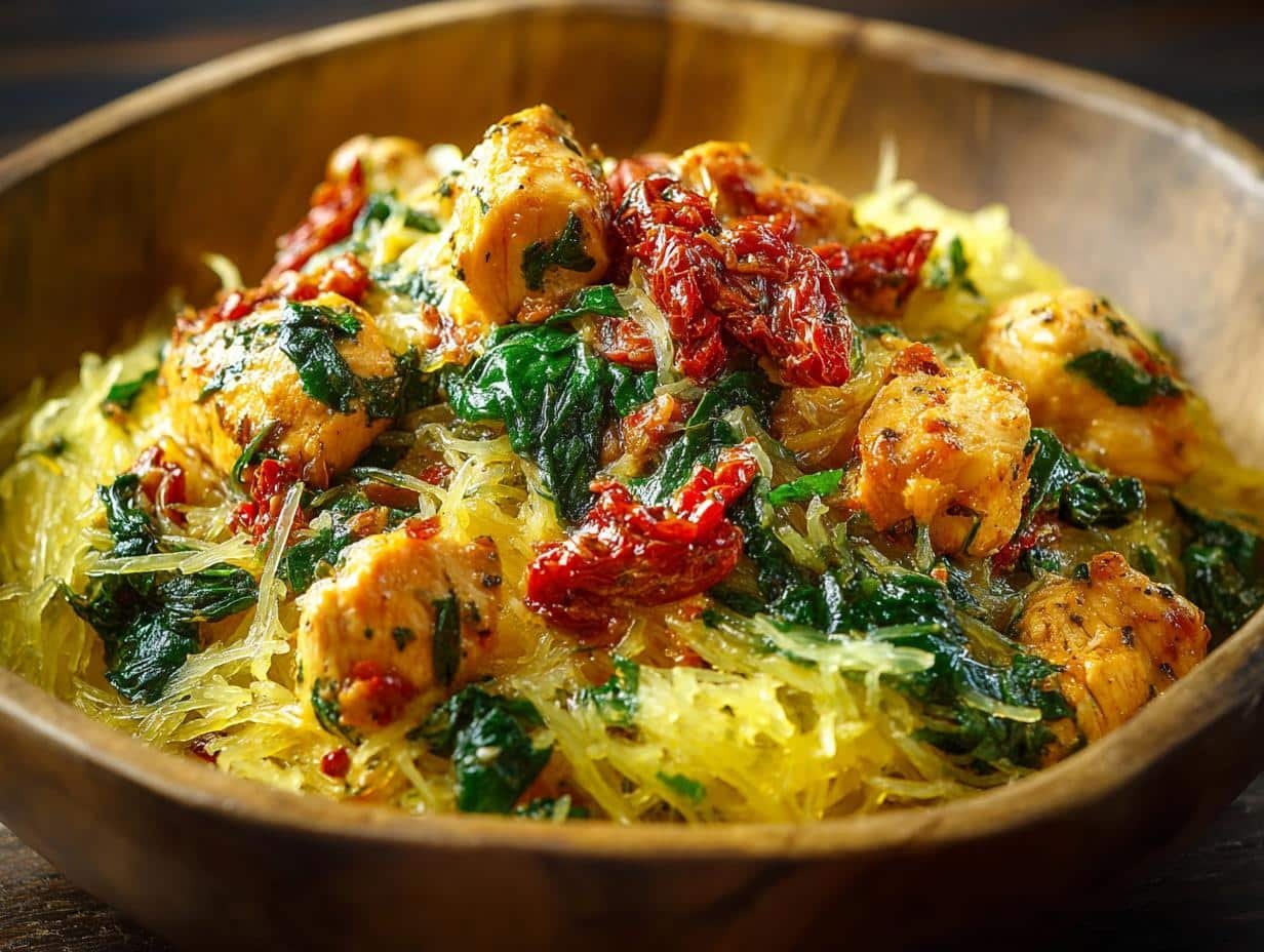 Tuscan Chicken Spaghetti Squash: Delicious 10-Min Prep - Tuscan Chicken Spaghetti Squash - main visual representation