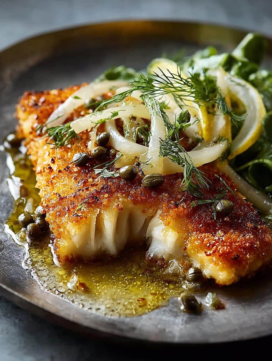 Almond Crusted Fish Piccata
