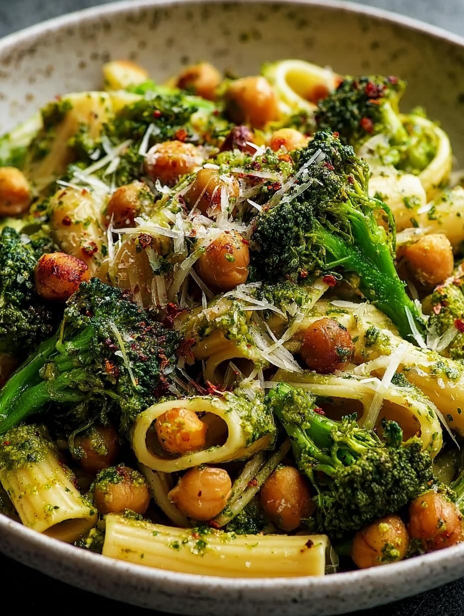 Broccoli Chickpea Pasta with Garlic Olive Oil: A Flavorful Dish - main visual representation of the pasta dish