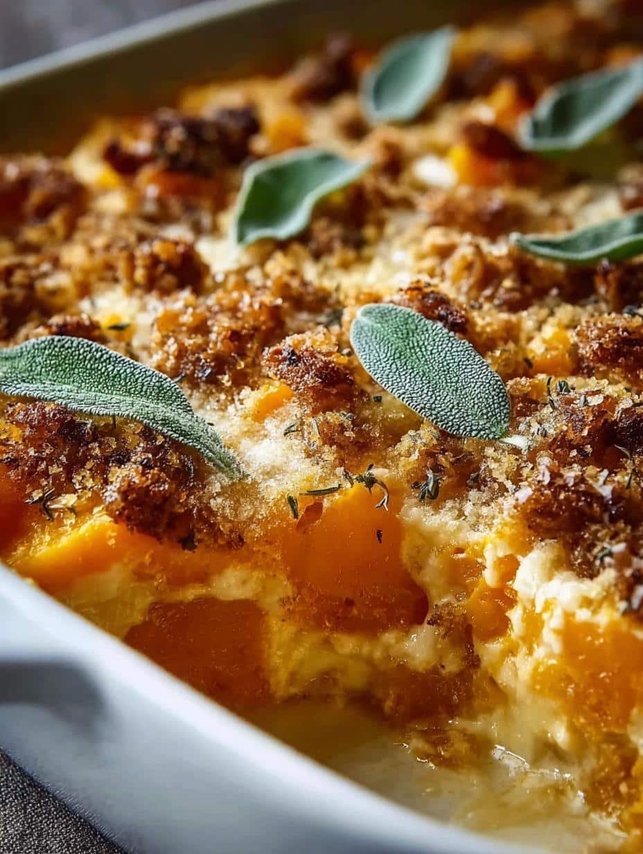 Cheesy Butternut Squash Casserole