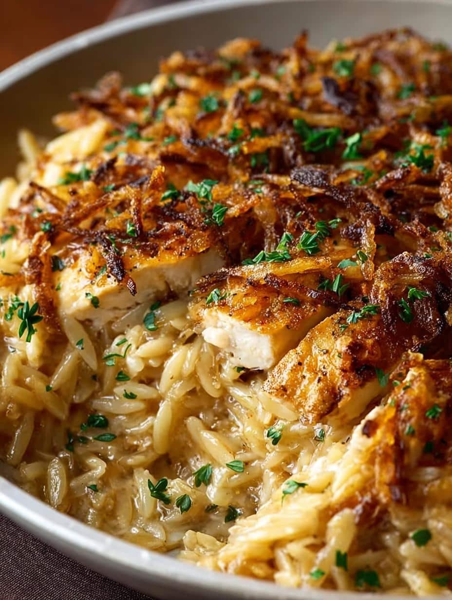 French Onion Chicken Orzo