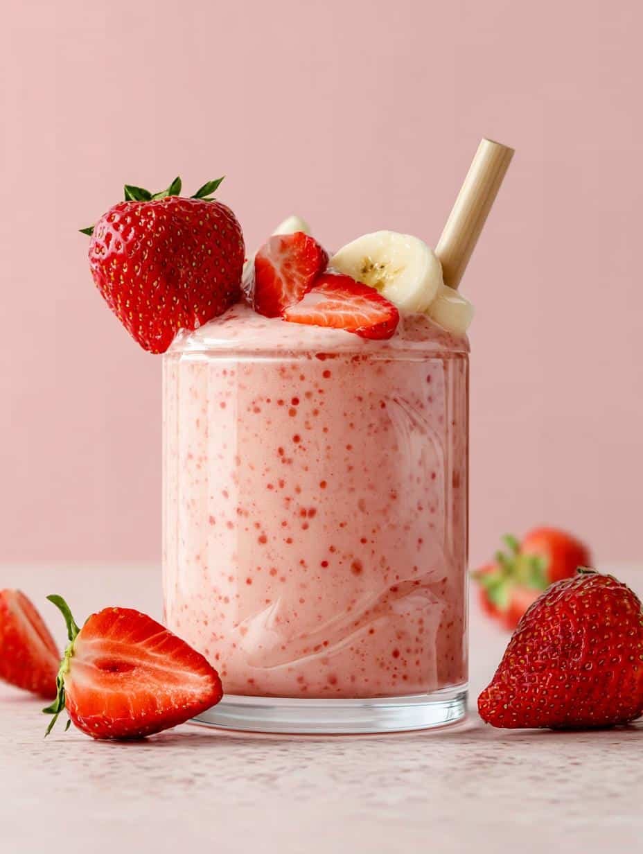 Delicious Strawberry Banana Smoothie for Breakfast - Strawberry Banana Smoothie - main visual representation
