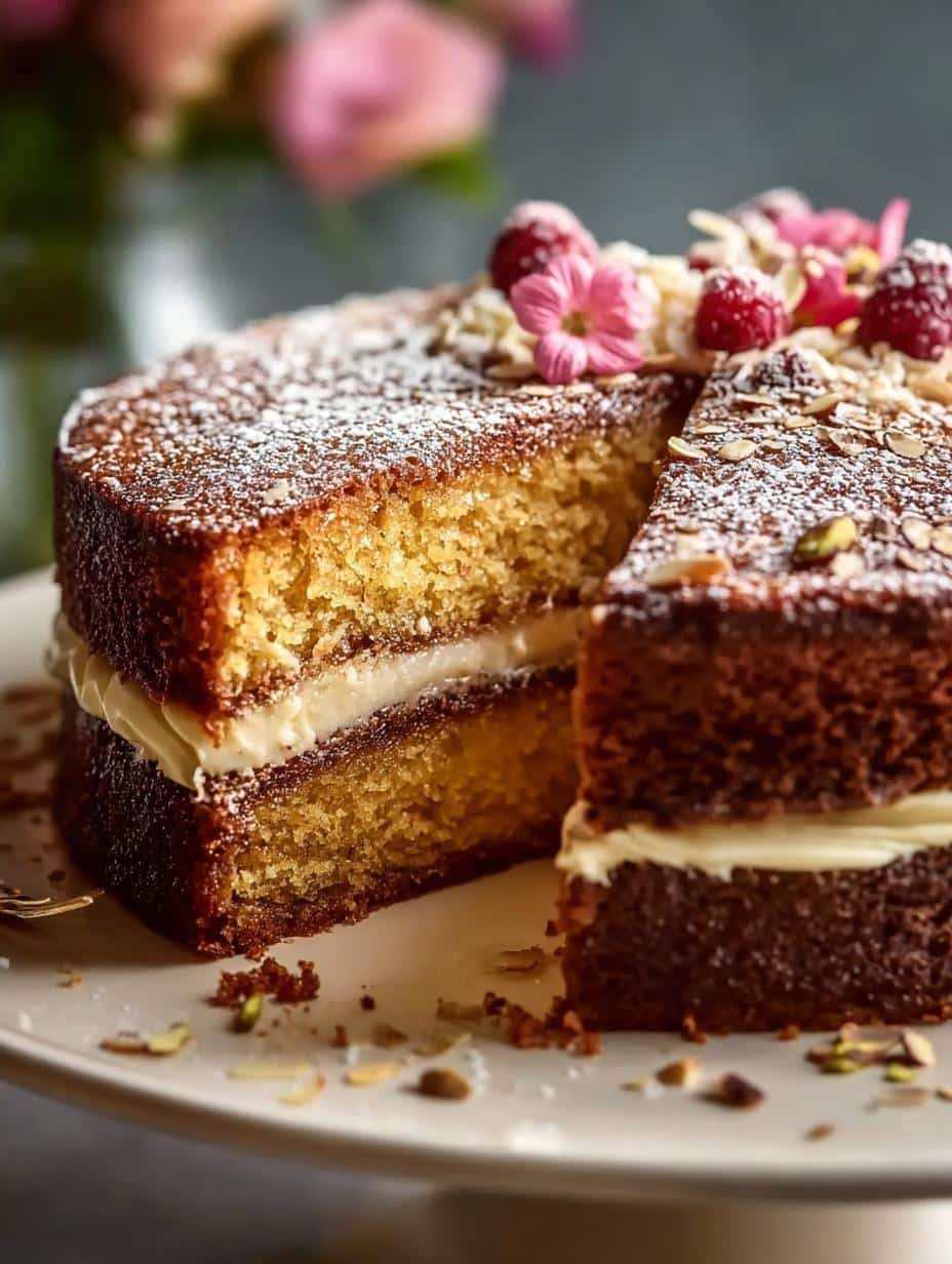 Authentic Swedish Cardamom Cake: 5 Irresistible Secrets - A beautifully baked, golden-brown Authentic Swedish Cardamom Cake dusted with powdered sugar, ready to be served.