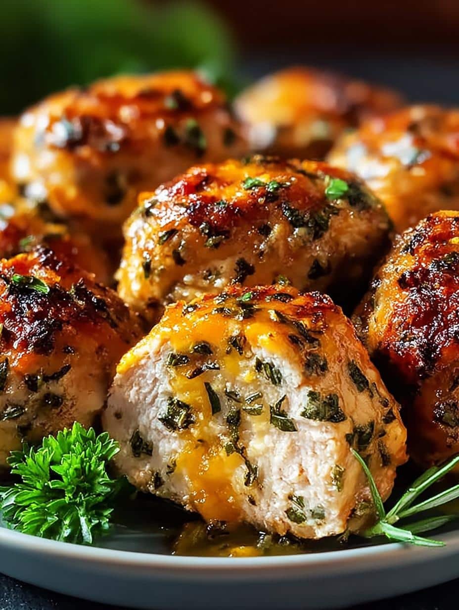 Delicious Baked Italian Herb Chicken with golden-brown skin and fresh herbs on a white plate, ready to serve