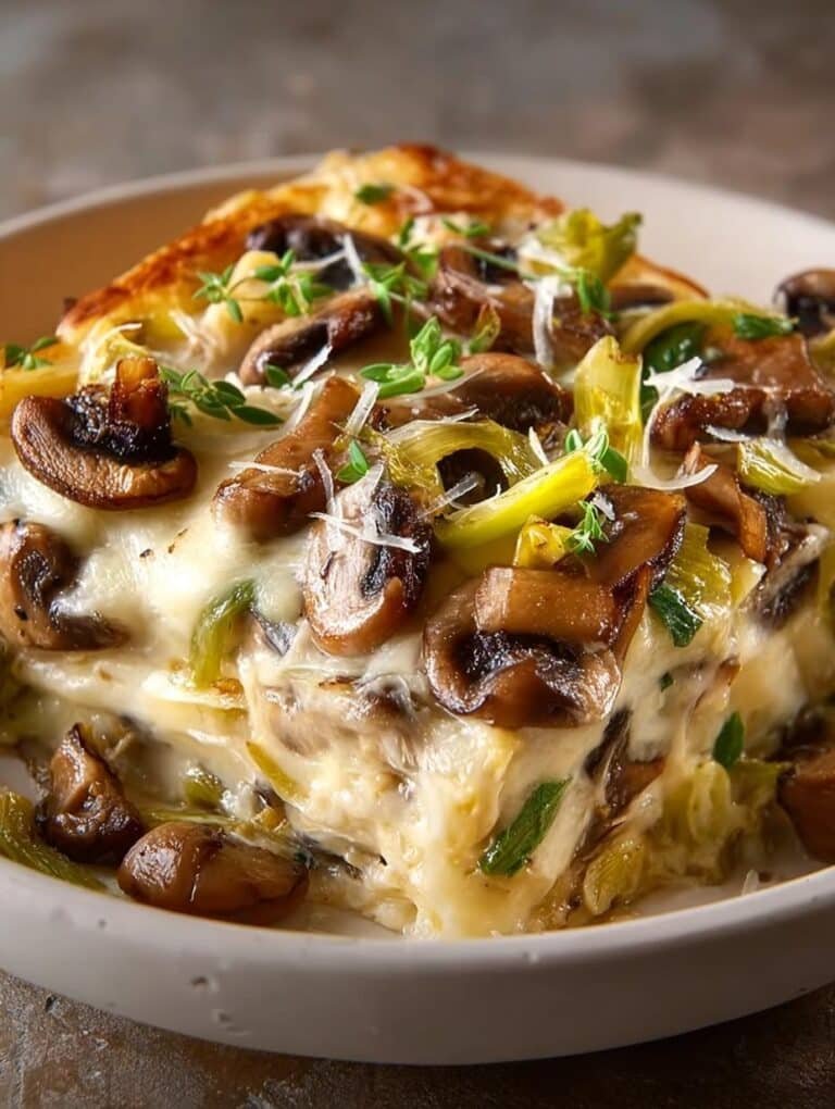 Caramelized Leek Mushroom Gruyere