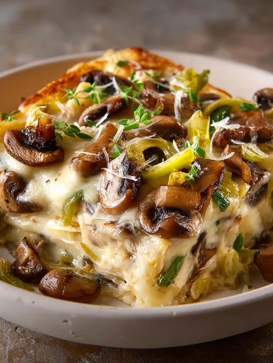Caramelized Leek Mushroom Gruyere
