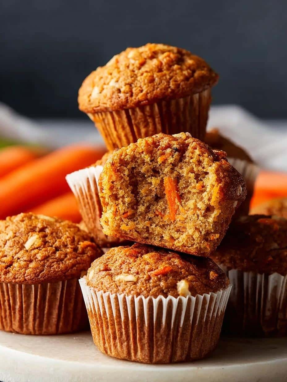 Deliciously moist Carrot Cake Muffins with cream cheese frosting, perfect for breakfast or a snack