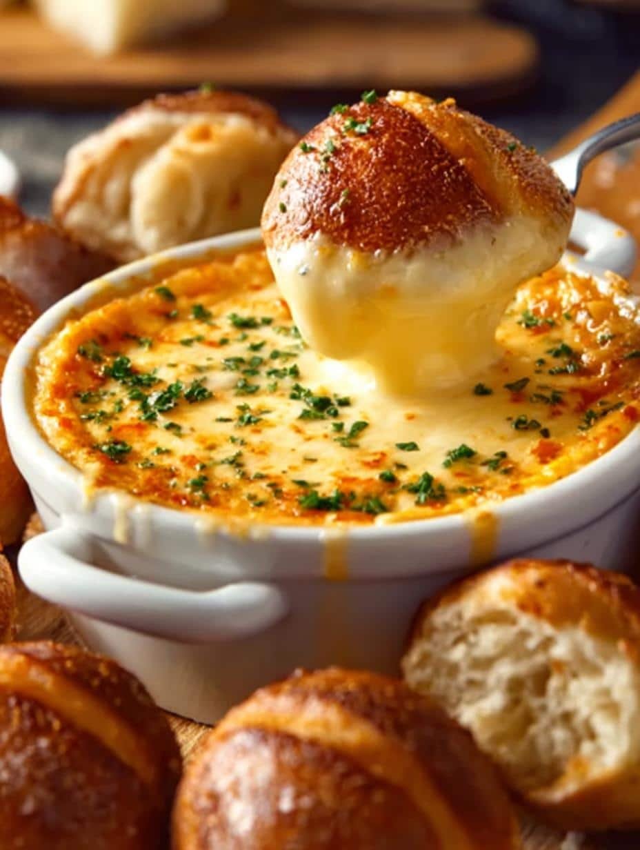 Irresistible Cheese Dip with tortilla chips, perfect for parties and game days